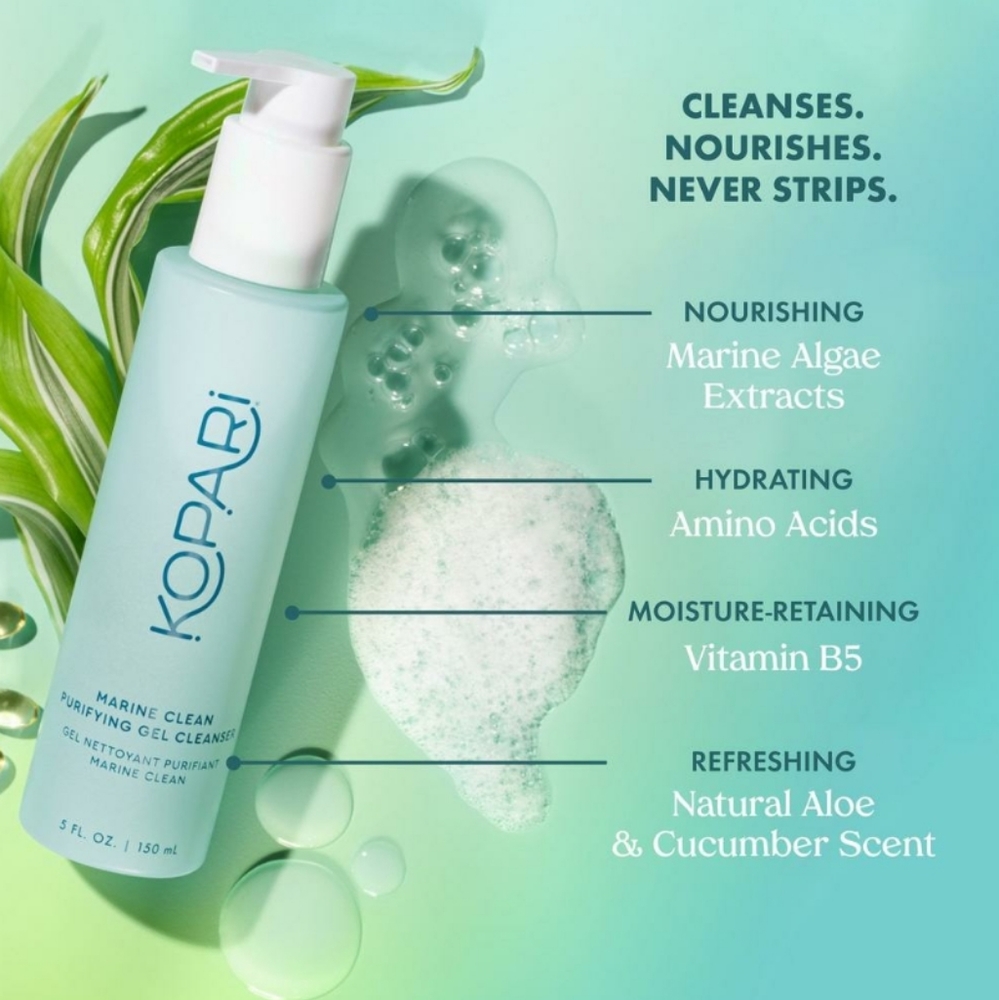 KOPARI BEAUTY MARINE CLEAN PURIFYING GEL CLEANSER.